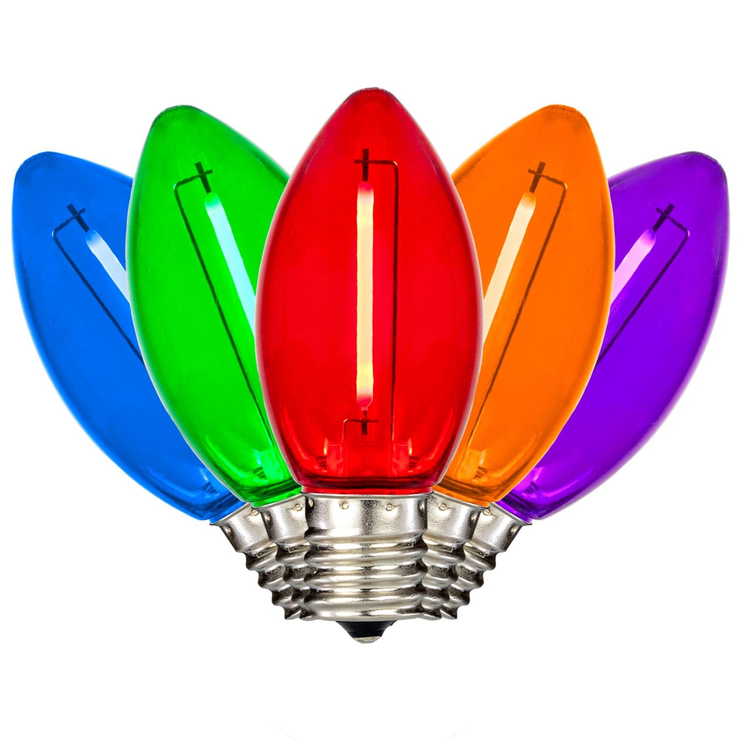 Festive Living 25 Pack C9 LED Filament Bulbs, Multicolor Christmas Lights