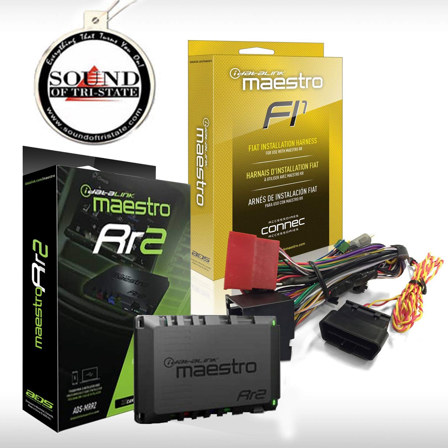 Maestro RR ADS-MRR2 Universal Radio Replacement & SWC Steering Wheel Interface + iDatalink HRN-RR-FI1 Integration Adapter fits Select 2012-up Fiat