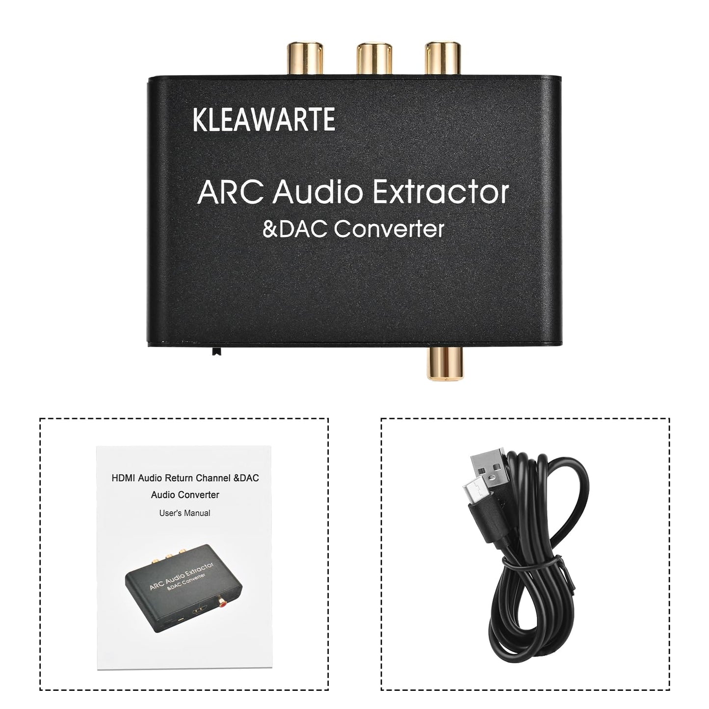 HDMI ARC Adapter ARC Audio Extractor ARC HDMI SPDIF/Optical Coaxial to Stereo Audio SPDIF Coaxial L/R 3.5mm Jack for TV 192KHz Digital to Analog