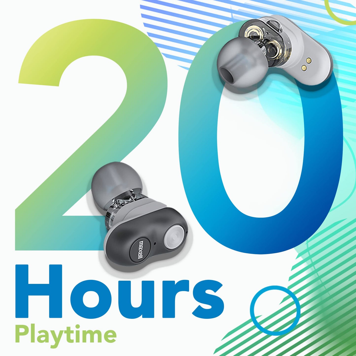Maxell - 199652, Experience High-Fidelity Sound with Dual-Driver True Wireless Earbuds - Featuring Bluetooth 5.0, 20 Hours of Playtime, Pro Noise…