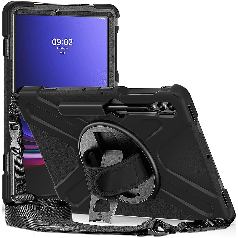 Sahara for Samsung Galaxy Tab S10+ / S9+ / S9 FE+ / S8+ Case - Heavy-Duty Protective Cover with Kickstand, Rotating Hand Strap & Shoulder Strap