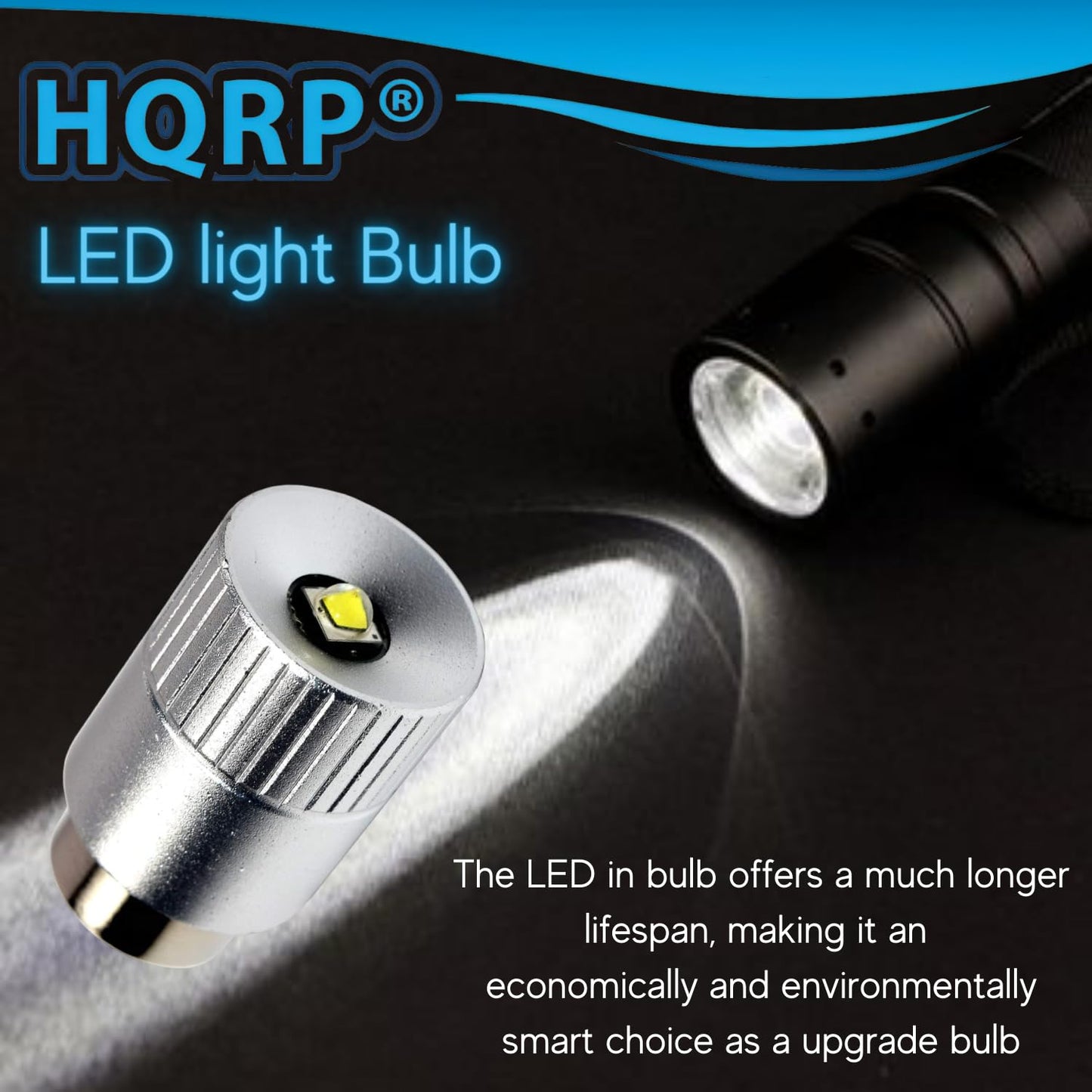 HQRP Ultra Bright 300Lm High Power 3W LED Conversion Upgrade Bulb Compatible with Mag-Lite 2 3 D C Cell Flashlight Torch LMSA201 Mag-num Star Xenon
