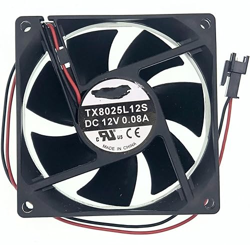Ultra-Quiet Cooling Fan for Tianxuan TX8025L12S Refrigerator Power Fan DC 12V 0.08A 8CM 8025 0.96W 2-Wire Cooling Fan