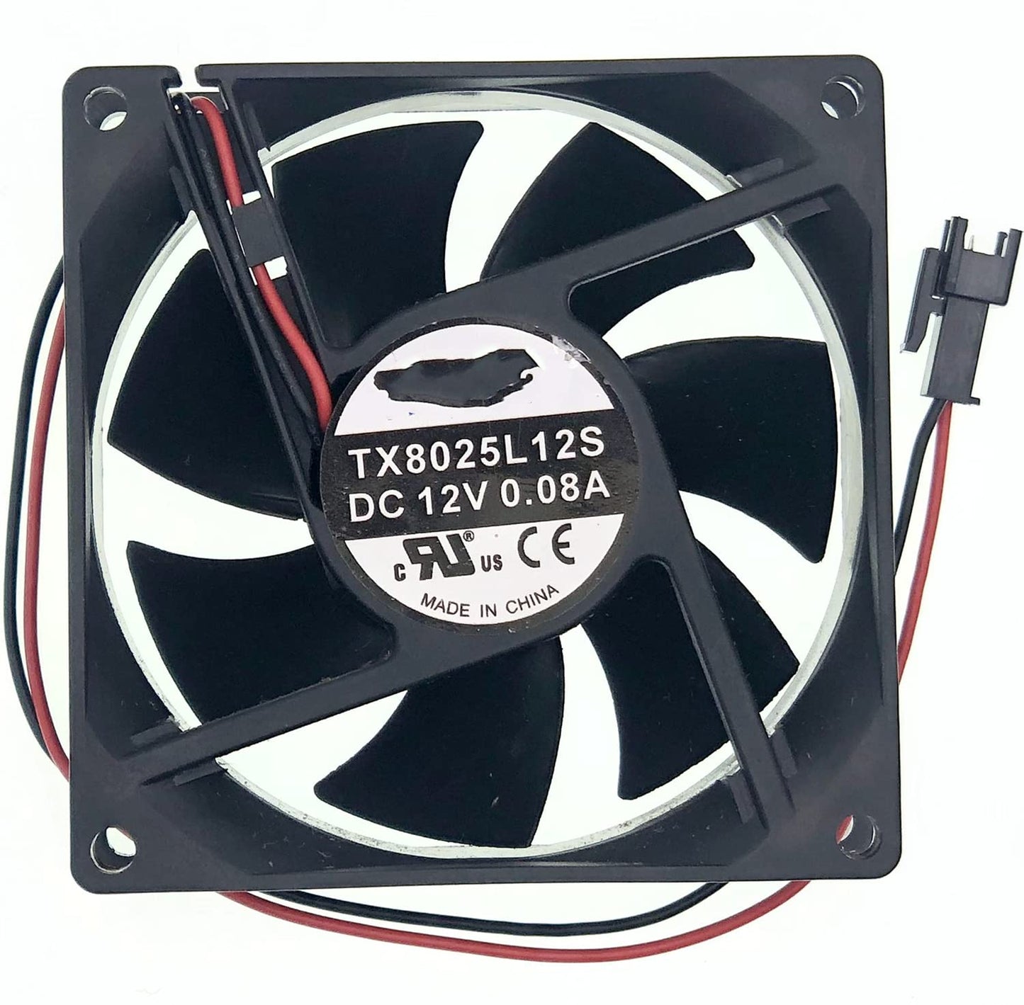 Ultra-Quiet Cooling Fan for Tianxuan TX8025L12S Refrigerator Power Fan DC 12V 0.08A 8CM 8025 0.96W 2-Wire Cooling Fan