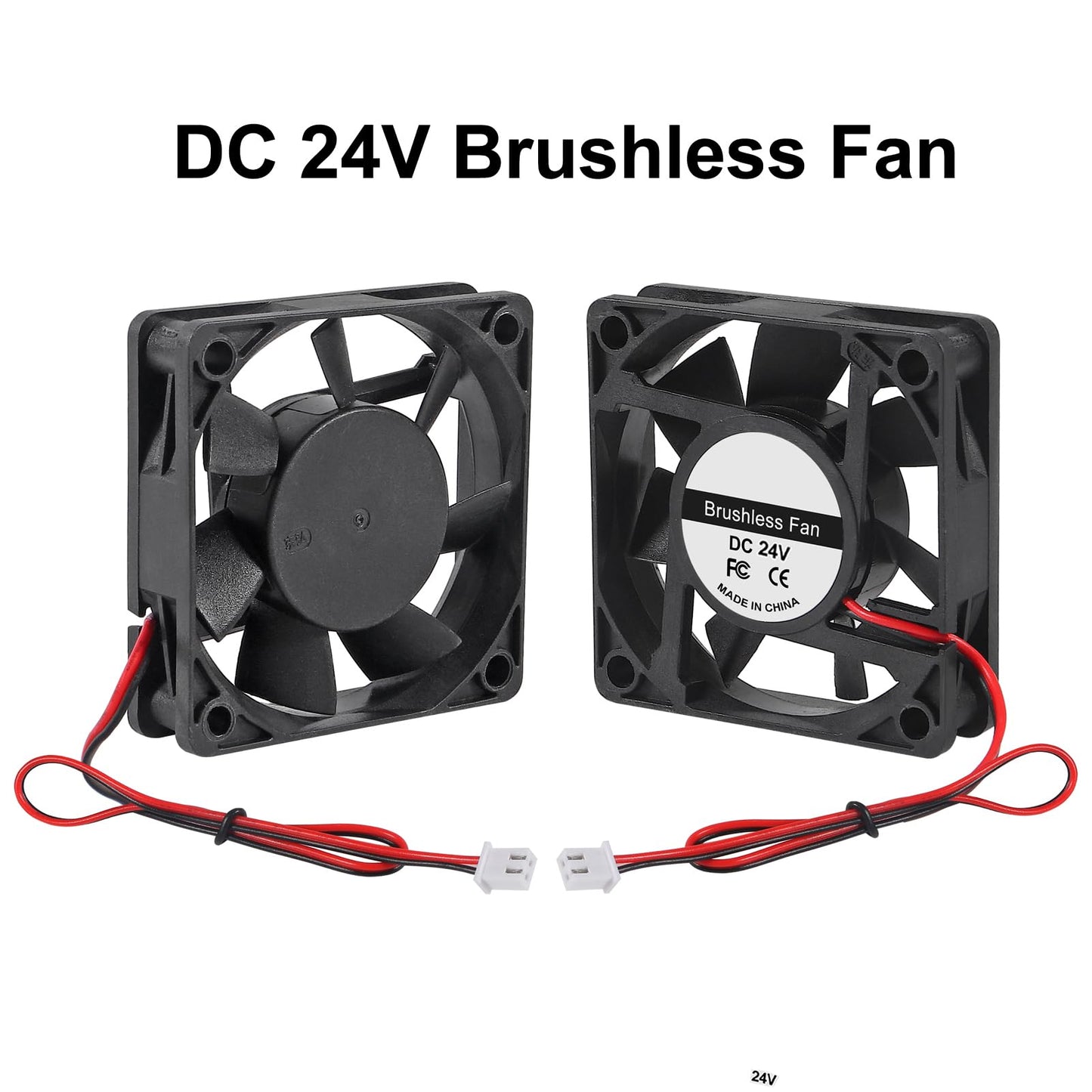 4Pcs 60mm Brushless Cooling Fan 6015 DC 24V 2.36in 60mm x 60mm x15mm 2 Pin Fan for 3D Printer Extruder DIY Computer CPU Cooling