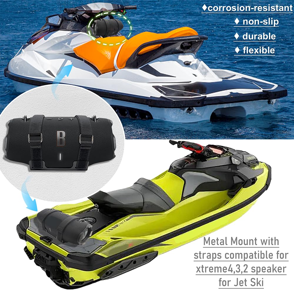 Counlisha Metal Wall Mount Compatible for jbl Xtreme 4 Portable Speaker for Jet Ski/Snowmobile/Boat/PWC's, Secure Holder Wall Bracket with Adjustable