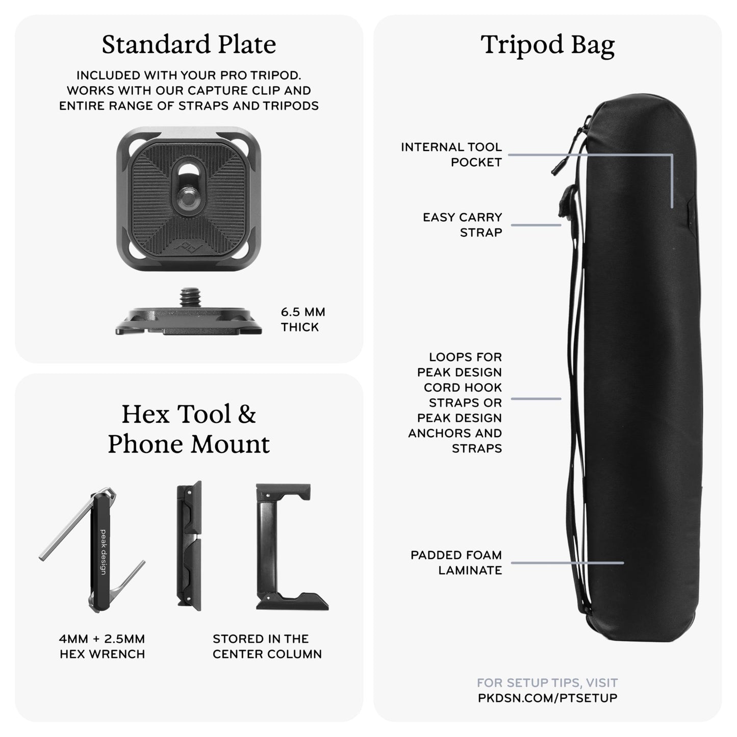 Peak Design Pro Tall Tripod, Compact Professional Photo and Video Camera Tripod, 40lb Capacity, Quick Setup, Pro-Level Stability, Ergonomic Ball Head