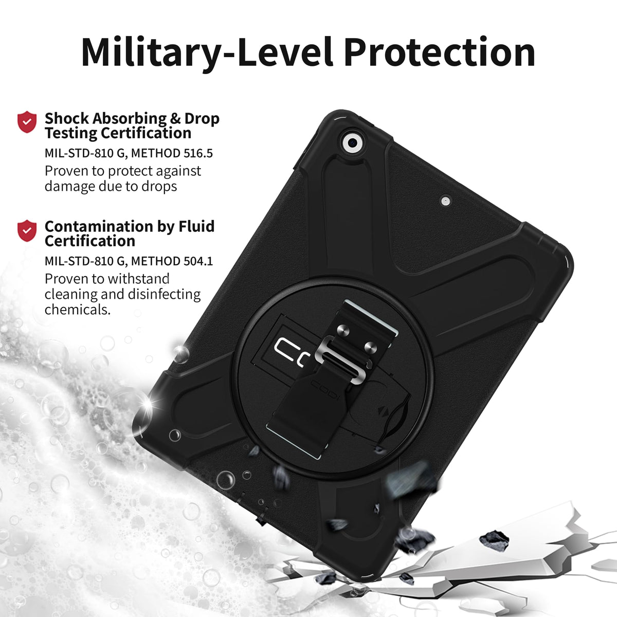 CODi Rugged Case for iPad 9.7" (6th and 5th Generation) | 360° Protection, Drop-Test & Fluid Contamination Certified