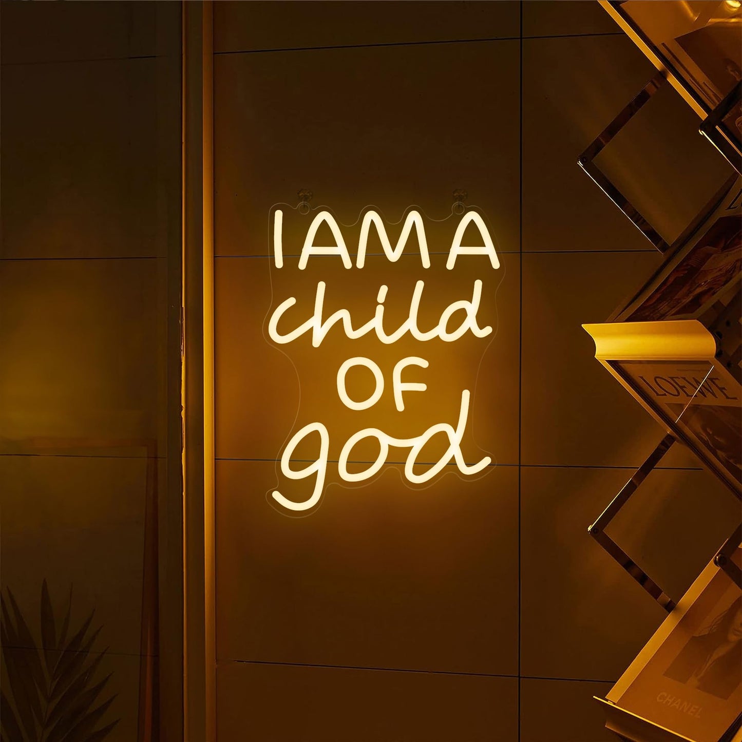 CoolGift Mart Divinely-Inspired Neon Sign - 'I Am a Child of God' Wall Art for Spiritual Home Decor | Inspiring Light for Bedroom, Nursery, or Worship
