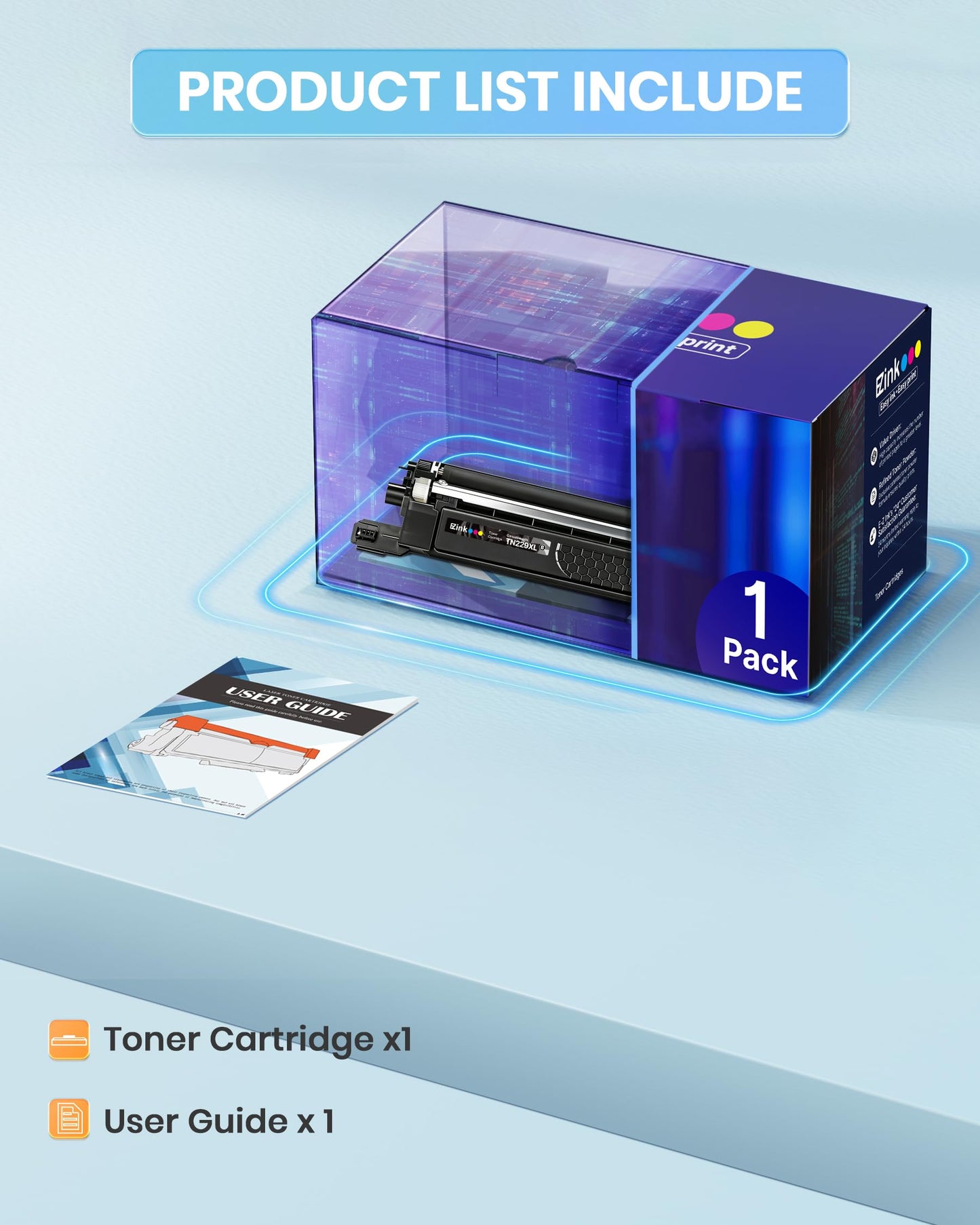 E-Z Ink Compatible Replacement for Brother TN229XL Toner Cartridges 1 Black