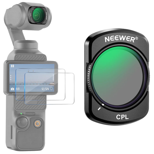NEEWER Magnetic CPL Filter Compatible with DJI Osmo Pocket 3 Creator Combo Accessories, Multi Coated Circular Polarizer Filter Kit with 2 Screen