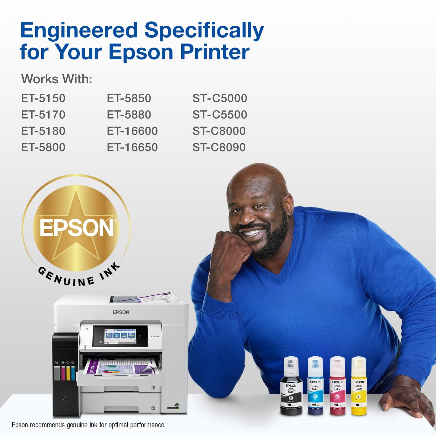 EPSON 542 EcoTank Pro Ink Ultra-high Capacity Bottle Cyan (T542220-S) Works with ET-5150, 5170, 5180, 5800, 5850, 5880, 16600, 16650