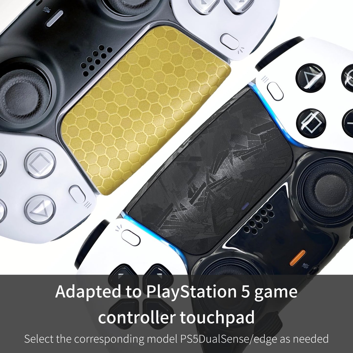 Touchpad Protector PS5 Dualsense/Edge Enhanced Texture Skin Compatible with PlayStation 5 Dualsense/Edge (Snake Scale - Black, PS5Edge(2pcs))