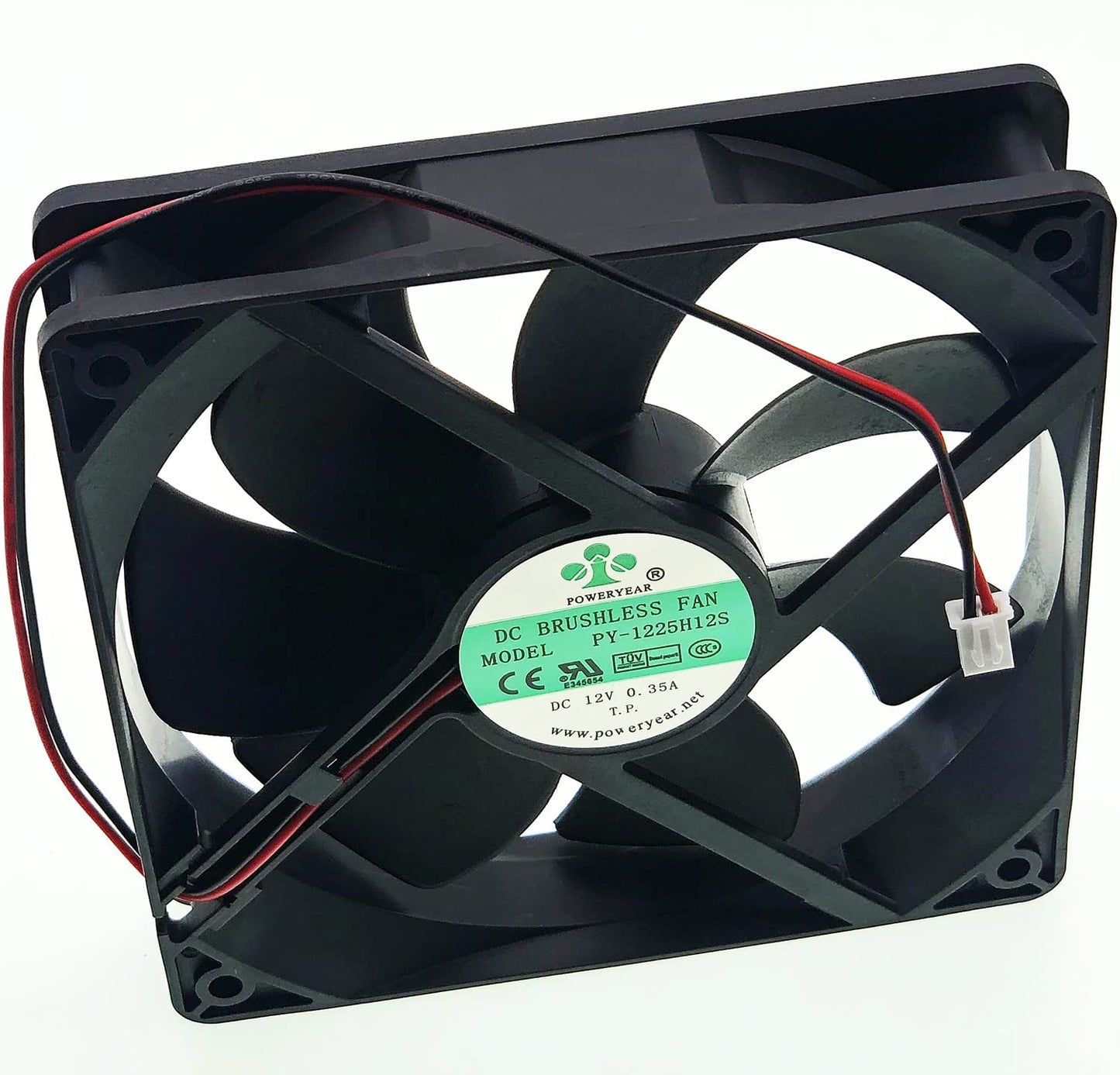 PY-1225H12S Fan 12025 DC12V 0.35A 120×120mm×25mm 2-Wire Cooling Fan