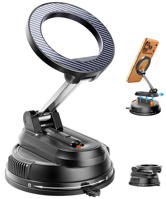 2-IN-1 Detachable Car Phone Holder for MagSafe[2800gf Strong Magnet & 89+LBS Suction Base]Vacuum Magnetic Phone Holders for Your Car, 360° Adjustable