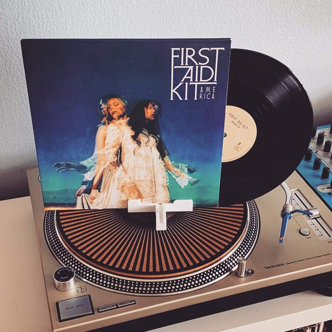 Record Props - Vinyl Record Display - Combine vinyl and album cover on wall. Doubles as a now playing tabletop stand.