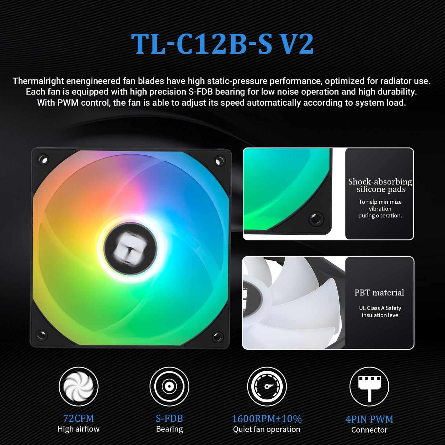 Thermalrlght Frozen Magic 360 Black ARGB V2 Liquid CPU Cooler, AIO Pump Head Speed up to 2800RPM, TL-C12B-S V2 PWM Fans,for AMD/AM4/AM5, Intel