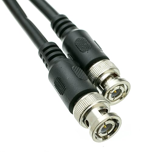 CableWholesale RG59/U Coaxial Cable, BNC Male to BNC Male Connector Coax Cable for Video, 75 Ohm, 22 AWG, Black, 25 ft