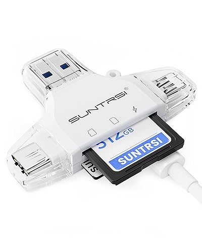 SD/Micro SD Card Reader for iPhone/ipad/Android/Mac/Computer/Camera,Portable Memory Card Reader 4 in 1 Micro SD Card Adapter&Trail Camera Viewer