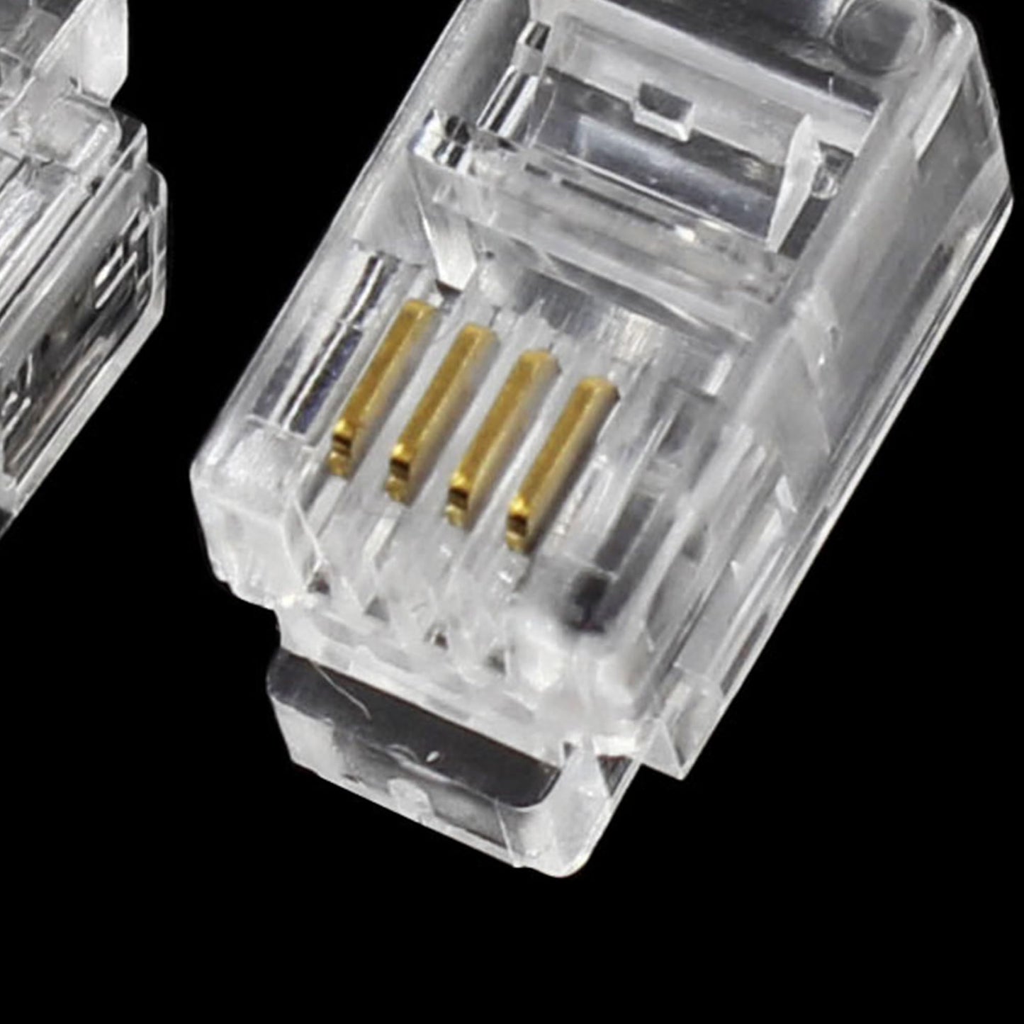 uxcell 20 Pack Phone Modular Plug, Household RJ9 4P4C Telephone Cable End Phone Adapter Connector, Standard Jack for Telephone Handset Flat Stranded