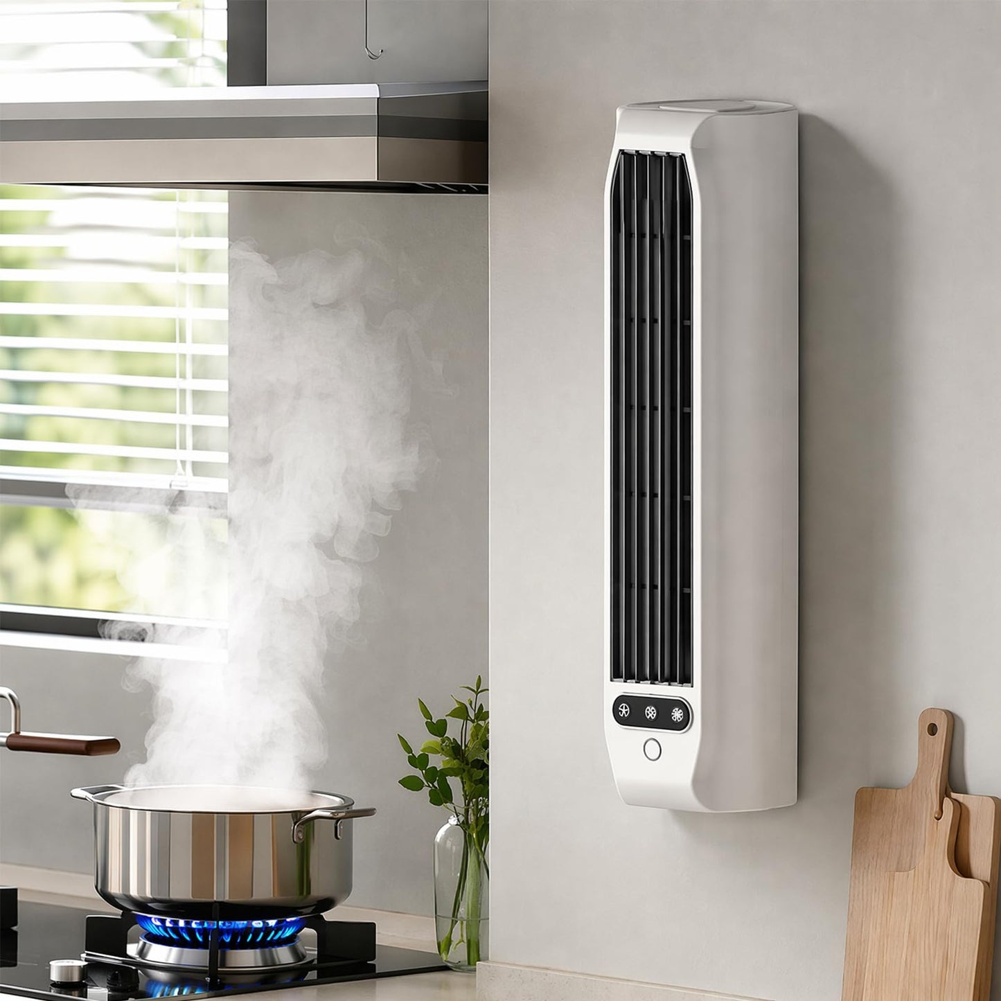 DIKWQAS Quiet Bladeless Tower Fan, 3-Speed Standing Fans That Blow Cold Air