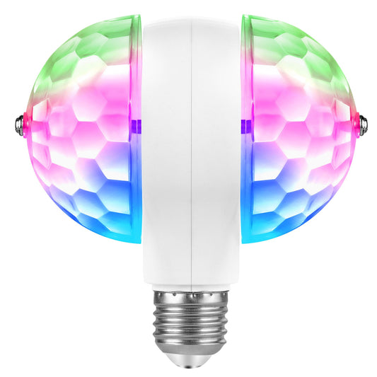 Disco Lights for Parties, Colorful Rotating Magic Ball Lights with 2 Light Bulbs, RGB LED Stage DJ Light for Home Room Dance Parties Birthday Karaoke