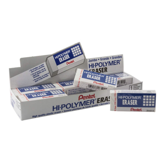 Pentel Hi-Polymer Eraser, Jumbo Size 12 pack(ZEH-20)