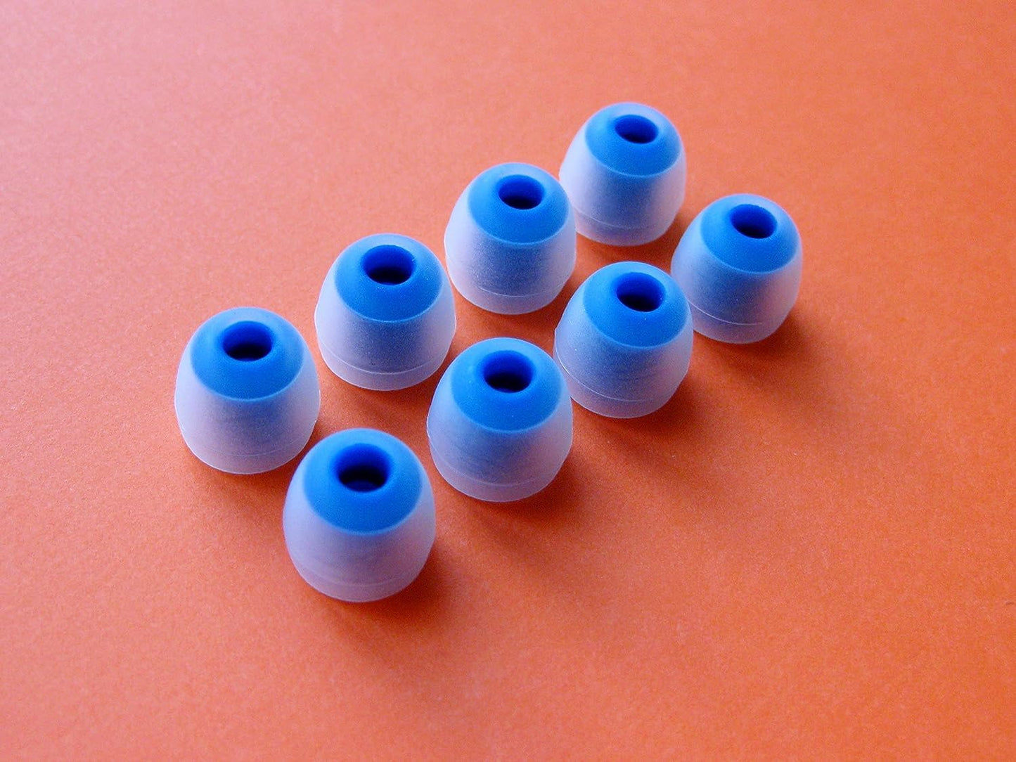 8pcs (CL-BL)- Small (S) Replacement Set Eartips Earbuds for in Ear Earphones with 6.4mm to 7.4mm Nozzle Attachment