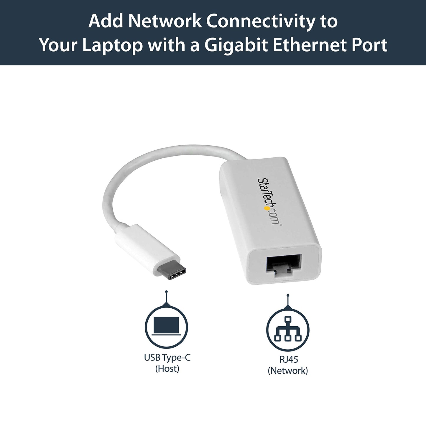 StarTech USB-C to Gigabit Ethernet Adapter, RJ45 LAN Network Converter