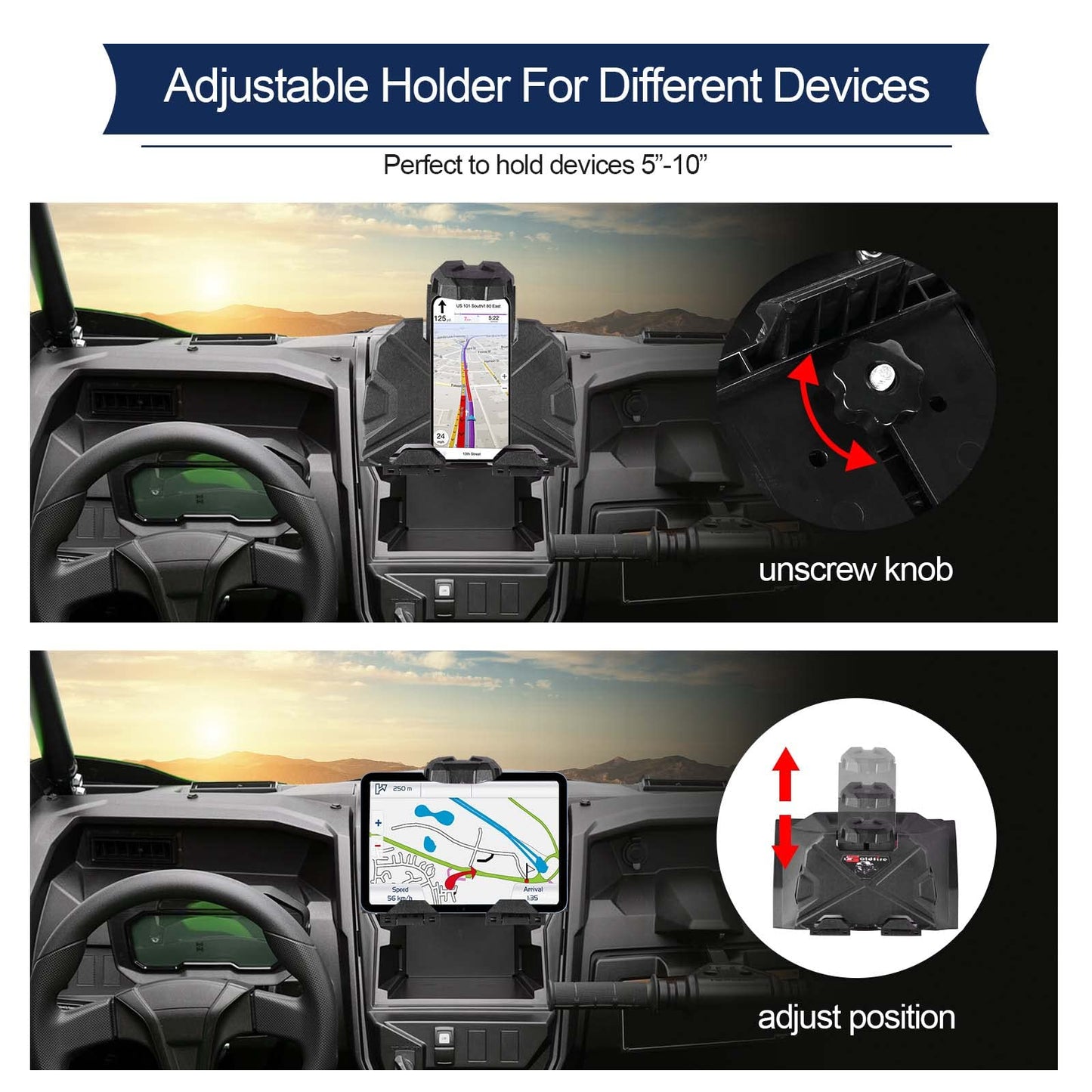 Hutexico Adjustable Electronic Device Tablet Phone Holder for KRX 1000, UTV GPS Tablet Mount for Kawasaki Teryx KRX 1000 2020-2023 Accessories HDPE