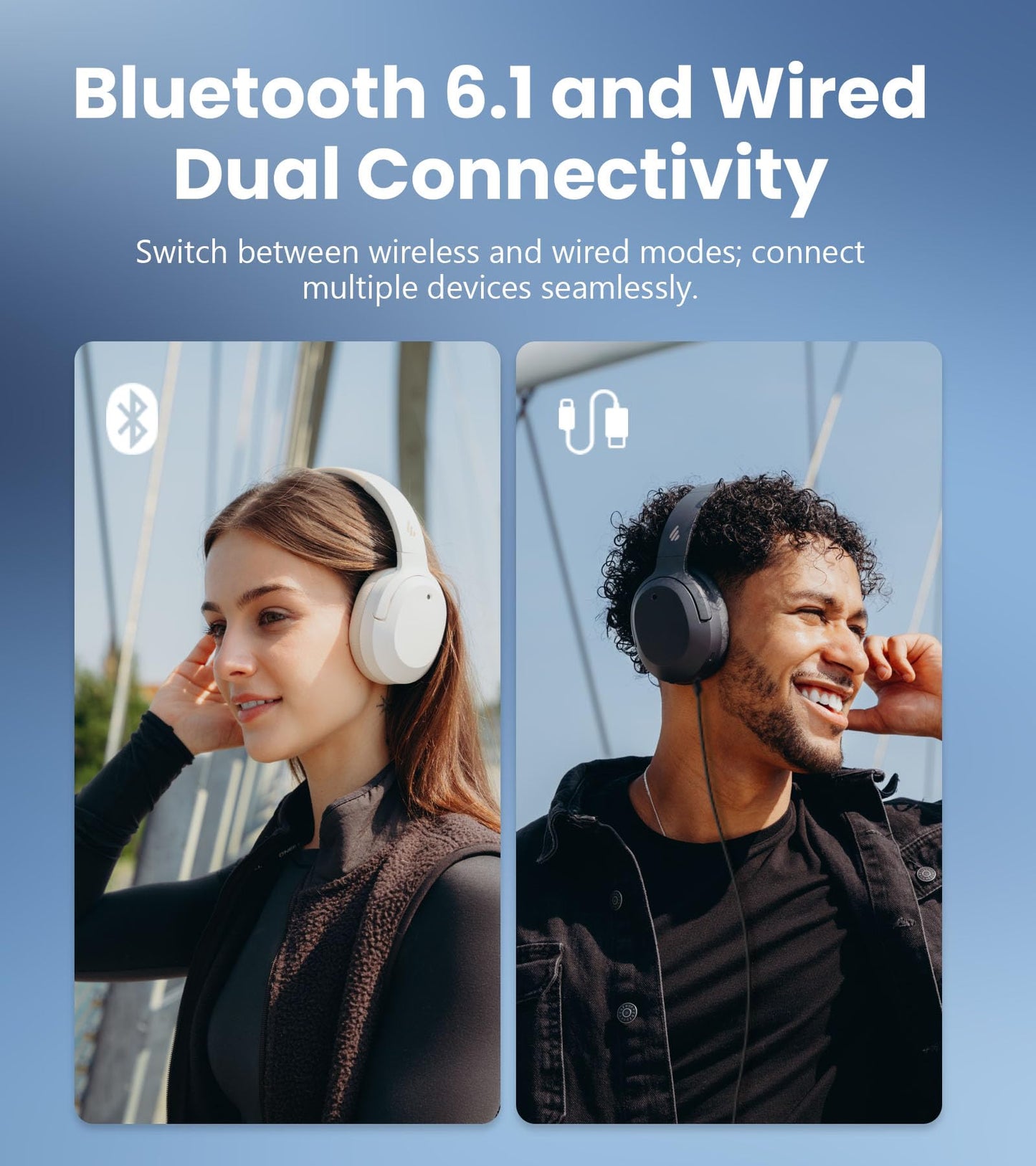 Edifier W820NB Plus Gen 2 Wireless Over-Ear Noise Cancelling Headphone, -49 dB ANC, LDAC Hi-Res Audio, 88H Playtime, Spatial Sound, AI Clear Calls…