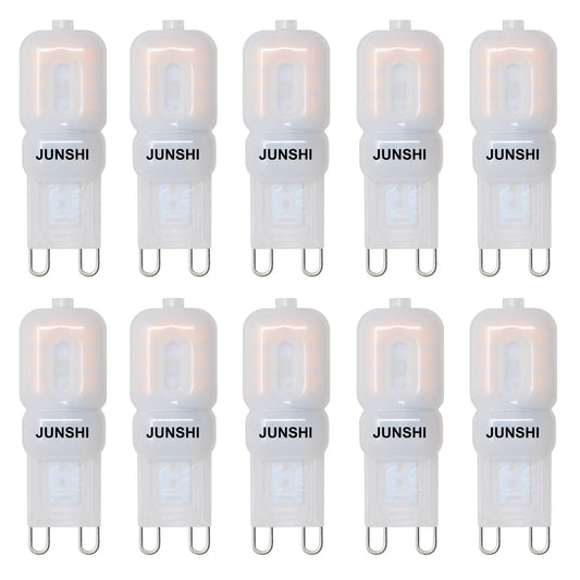 JUNSHI G9 LED Bulb 2.5W(20W 25W Halogen Equivalent) 3000K Warm White 210 Lumens Non-Dimmable AC110-130V LED Light Bulb for Ceiling Light,Pack of 10