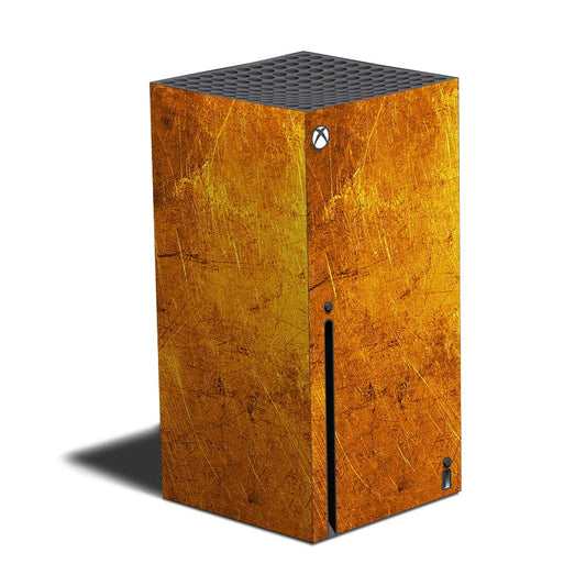 Mighty Skins Skin Compatible with Xbox Series X - Textured Gold | Protective, Durable, and Unique Vinyl Decal wrap Cover | Easy to Apply and Change