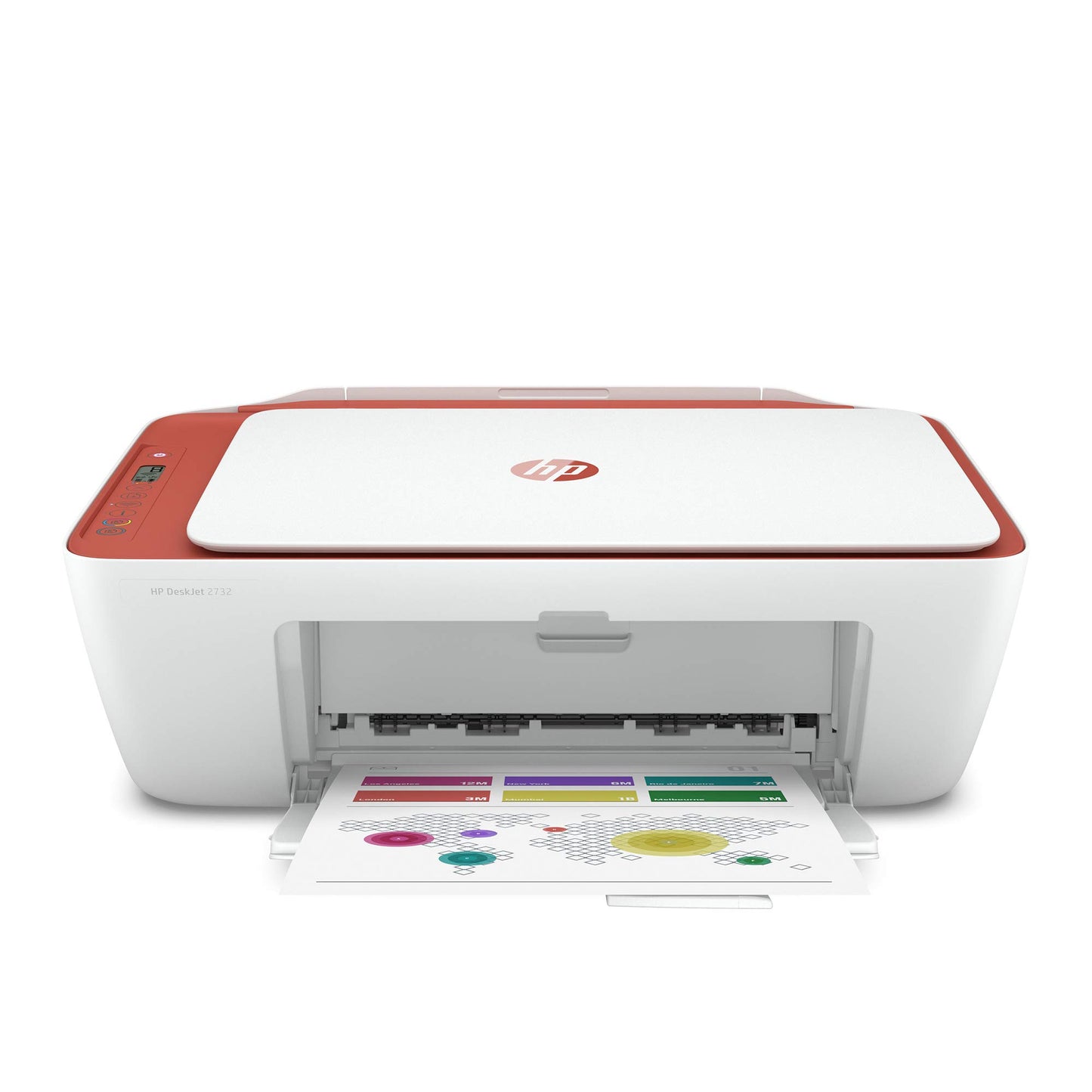 HP DeskJet 2732 Wireless All-in-One Compact Color Inkjet Printer - Instant Ink Ready, Terracotta 5AR84A (Renewed)