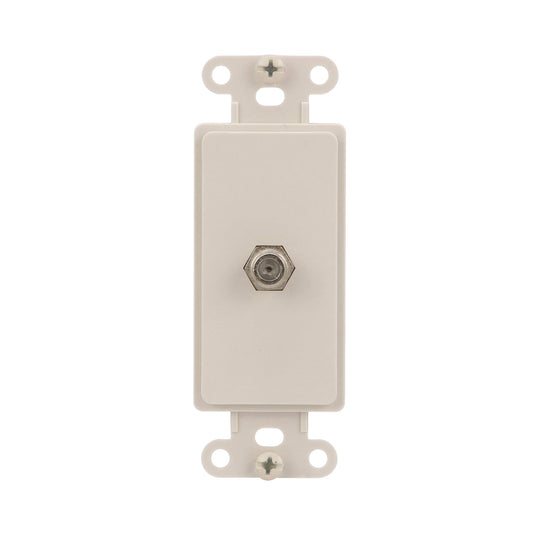Eaton 2162LA Single Type F Coaxial Adapter with Decorator Insert, Category 3 RJ11, RJ14, Light Almond