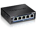 TRENDnet 5-Port Gigabit EdgeSmart Switch, TEG-S50ES, 5 x Gigabit Ports, 10Gbps Switch Capacity, Ethernet Splitter, Managed Smart Gigabit Switch