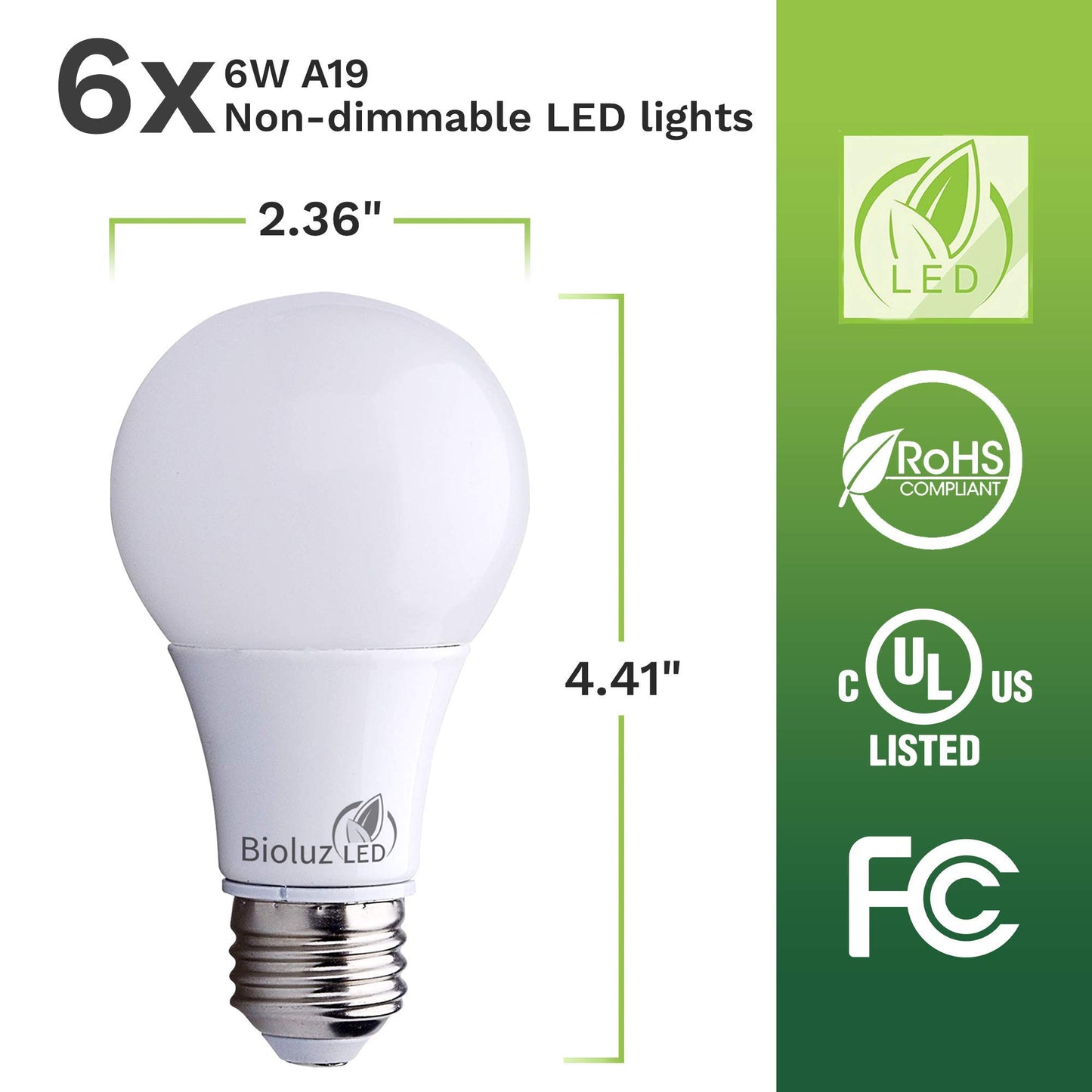 Bioluz LED 40W LED Light Bulb A19 2700K Warm White Standard E26 Base Indoor Outdoor Home Decor Energy Efficient Long-Lasting Replacement Lightbulb. OK