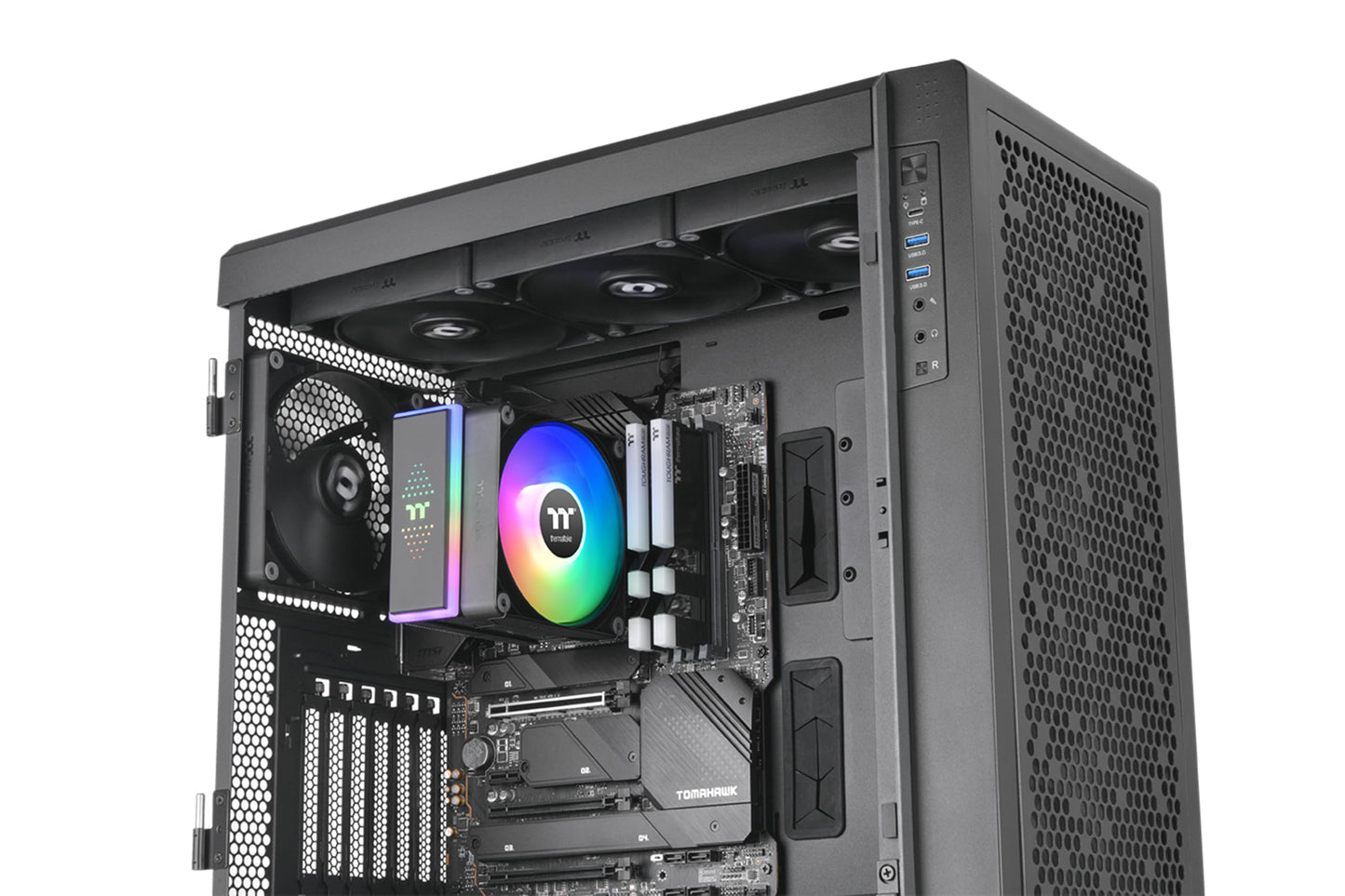 Thermaltake ASTRIA 200 ARGB CPU Cooler, Compatible with Latest Intel LGA 1851/1700 and AMD AM5 CPU, Single Tower, 210W TDP Cooling Power