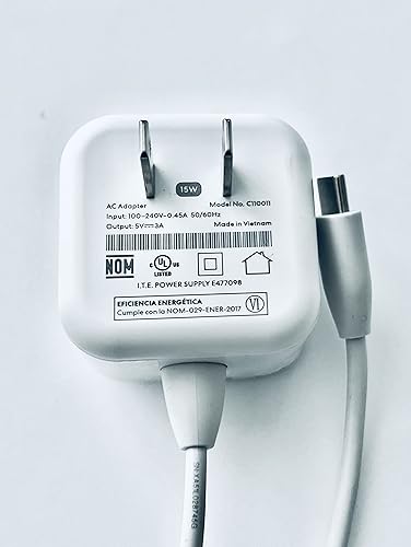 C110011 USB-C 5.0V 3A 15W Replacement Power Adapter for eero Pro 6 Mesh WiFi & More, White