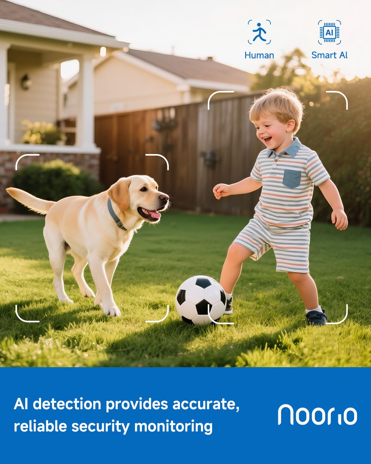 Noorio Security Cameras Wireless Magnetic, 2K Indoor Outdoor Camera for Home Battery Powered, Smart Motion Detection Outdoor Pet Camera, Free Local