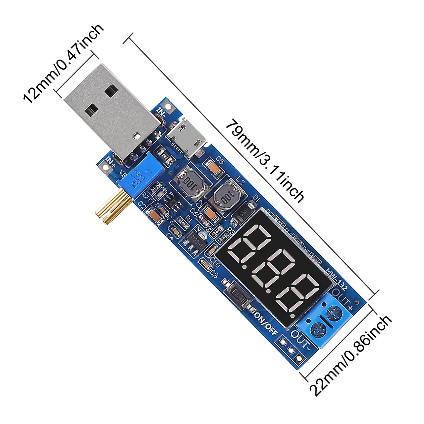 3pcs USB Buck Boost Converter 3.5V-12V to 1.2V-24V DC-DC Adjustable Step Up Step Down Power Supply Module Voltage Regulator 5V to 3.3V 9V 12V 18V 24V