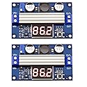 CenryKay DC-DC Adjustable Boost Power Module Board 100W High Power Output 3.5-35V Power Regulator Board with LED Digital Voltage Meter(2PCS)