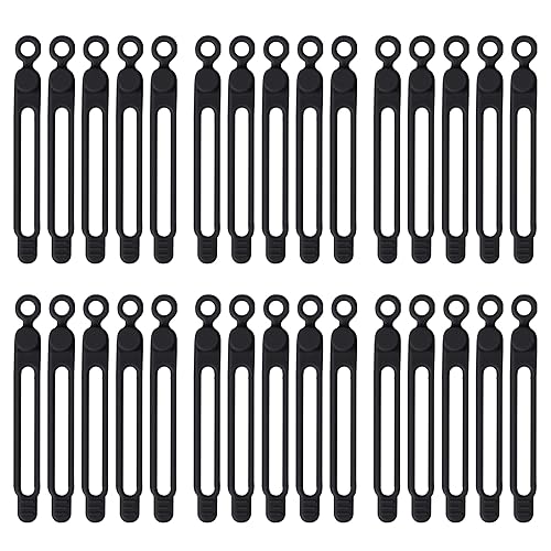 Wekcpta 60pcs Silicone Cable Ties 4.3 inch Reusable Cord Ties cord wrap Straps Keeper Wire Ties cable organizers for Charging Cords Wire Desk Cable