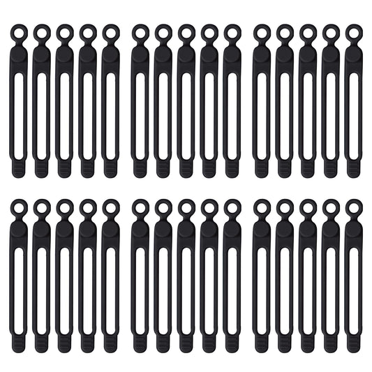 Wekcpta 60pcs Silicone Cable Ties 4.3 inch Reusable Cord Ties cord wrap Straps Keeper Wire Ties cable organizers for Charging Cords Wire Desk Cable
