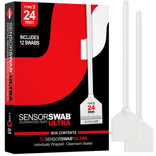 Photographic Solutions Sensor Swab Ultra 24mm Type-3 Digital Imaging Sensor Cleaner Swabs for Cleaning Full Frame Mirrored or Mirrorless Cameras.