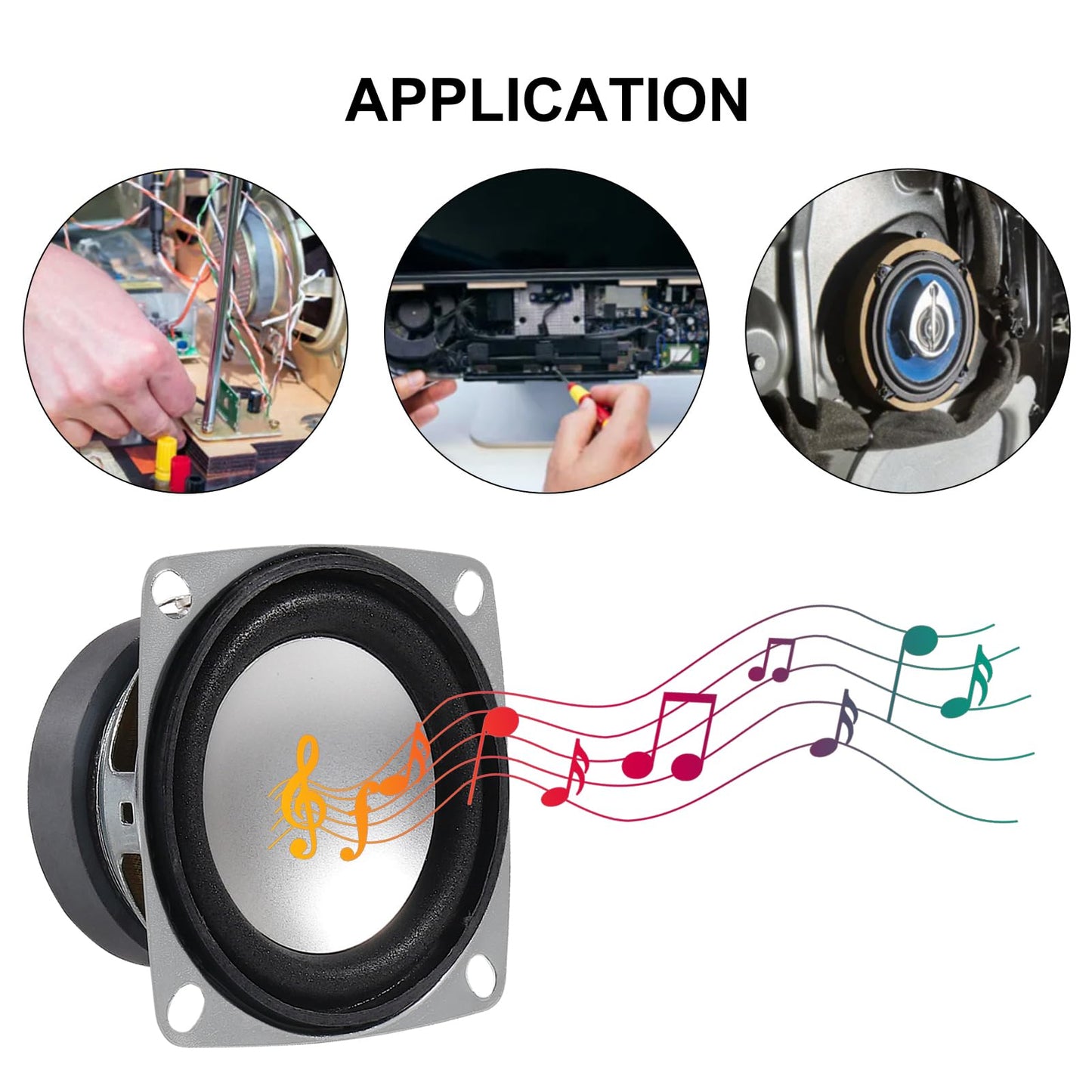 DWEII 6Pcs 2" 4Ohm 3W Full Range Audio Speaker Stereo Woofer Loudspeaker