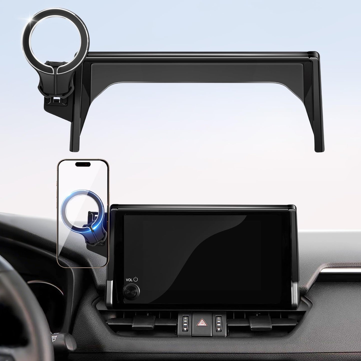 pop-tech Magnetic Car Mount for Toyota RAV4 2019 2020 2021 2022 2023 2024 2025 : for MagSafe Strong Magnets RAV 4 Cell Phone Holder 7/8-Inch Touch