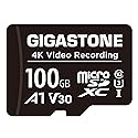 GIGASTONE 100GB Micro SD Card, A1 V30 4K Video Recording, Compatible with Security Camera, Dash Cam, Drone, 100MB/s MicroSDXC Memory Card UHS-I