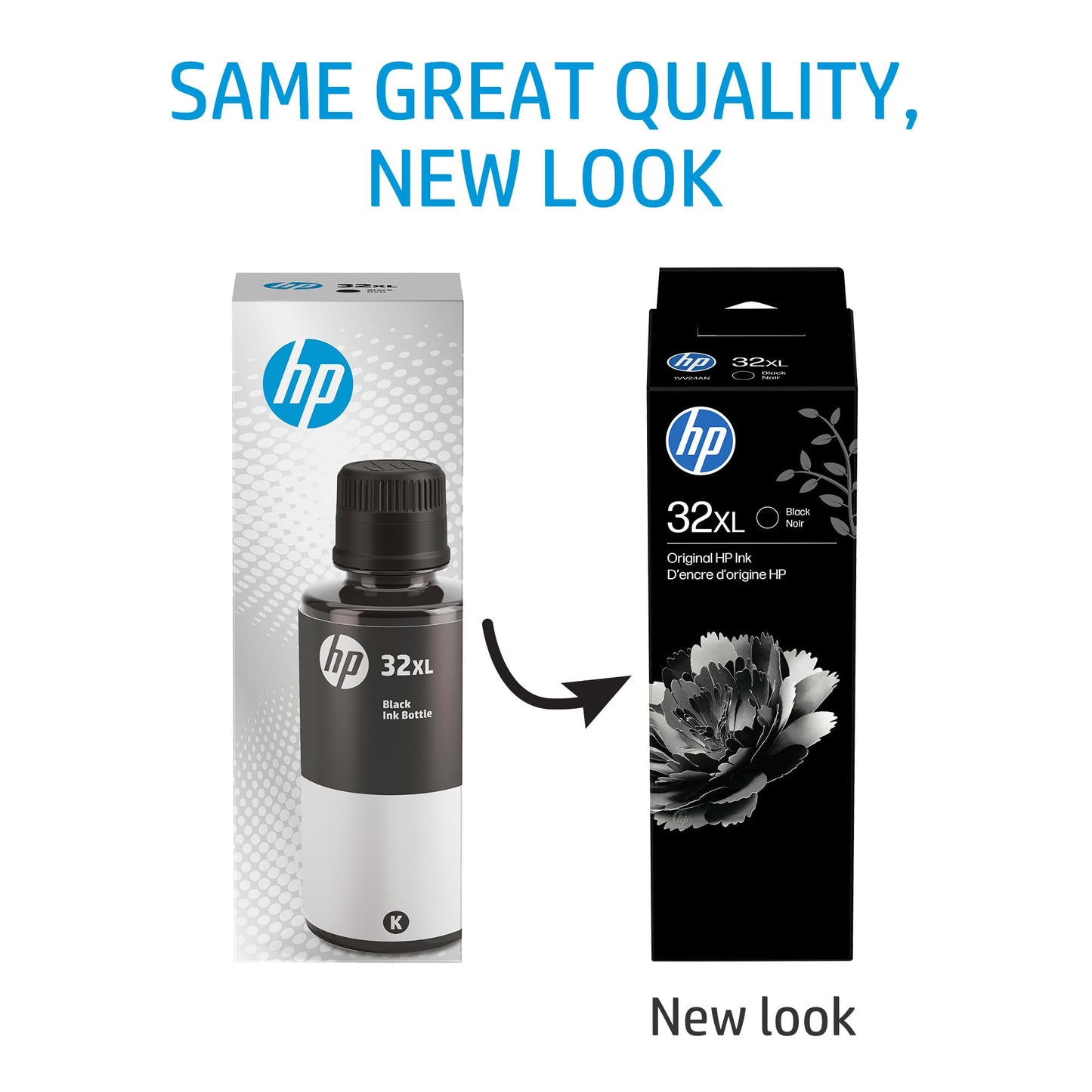 HP 32XL | Ink Bottle | Black | Up to 6000 Pages per Bottle| Works Smart Tank Plus 651 and Smart Tank Plus 551 | 1VV24AN | Packaging May Vary