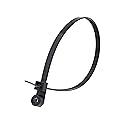 Secure 16 Inch Black Heavy Duty Mount Head Cable Tie - 100 Pack